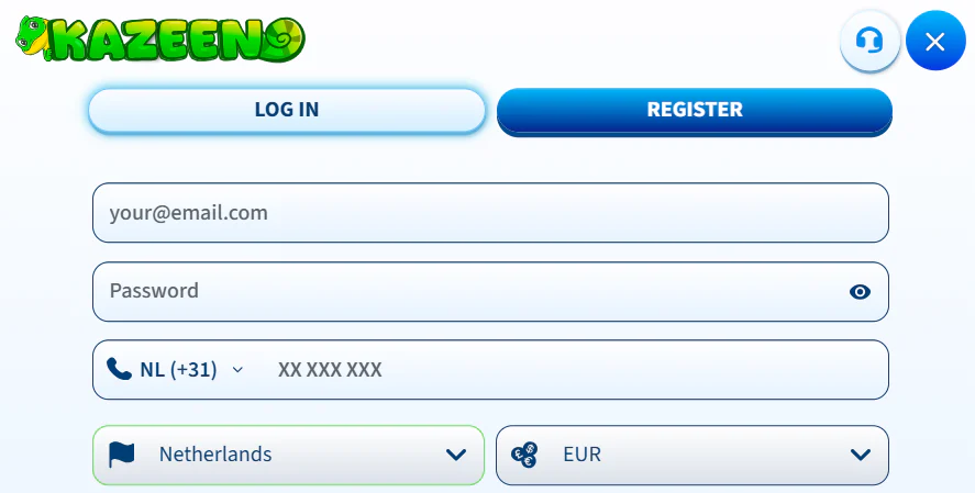 kazeeno casino registratie